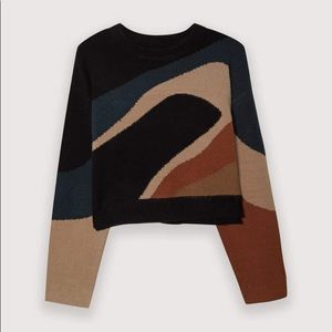 OAK + FORT patterned sweater. Large